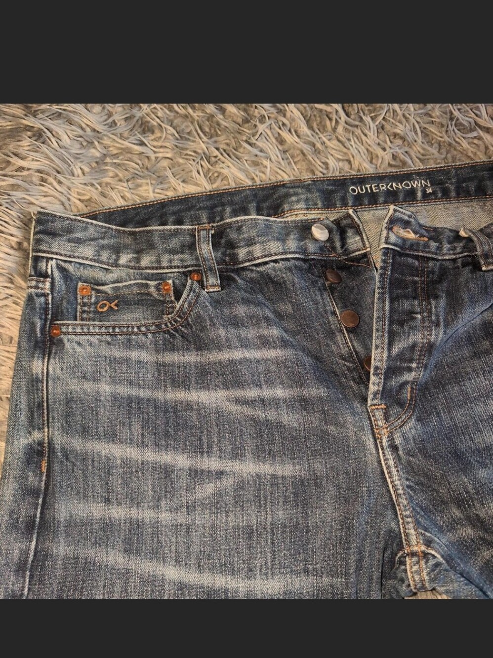 Outerknown Men's Faded Blue Slim Straight Jeans